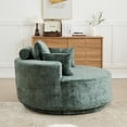 thumbnail image 4 of Leumius 55" Oversized Round Swivel Accent Chair,Upholstered Polyester 360 Degree Swivel Chair for Living Room, Bedroom, Lounge and Projection Room,Green, 4 of 9