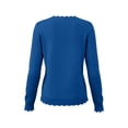 thumbnail image 4 of YHAJDS Pullover Sweaters for Women Solid Color Crew Neck Long Sleeve Lightweight Business Casual Knit Shirts Winter Outfits, 4 of 9