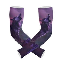 ALAZA Wolf and Lightning UV Sun Protection Arm Sleeves UPF 50 Compression Cooling Sleeve 1 Pair