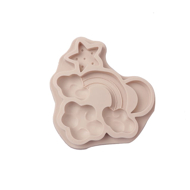 Bearachild Molde de Fondant con forma de arcoíris, repuesto portátil, molde antiadherente para cocina, Chocolate, herramienta de Herramientas y accesorios para hornear gris claro