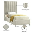 thumbnail image 4 of Maklaine Contemporary Upholstery Cream Velvet Twin Bed, 4 of 5