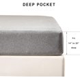 thumbnail image 7 of PURE ERA 100% Cotton Jersey Knit Queen Fitted Sheet Deep Pocket Ultra Soft Bottom Sheet (Heathered Dark Gray ), 7 of 7
