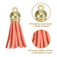 thumbnail image 3 of Uxcell 30Pack 1.5" Leather Tassels Keychain Charm with Gold Cap for DIY, Coral Pink, 3 of 6