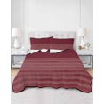 thumbnail image 2 of Quilts Twin-XL Size Bedding Set, Red Striped Lightweight Quilted Comforter, Vintage Stripes Ombre Soft Reversible Bedspread Coverlet with Pillow Covers for All Season, 68" x 98", 2 of 7