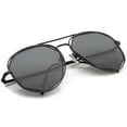 thumbnail image 5 of zeroUV Unisex Geometric Hexagonal Metal Frame Neutral Colored Flat Lens Aviator Sunglasses 60mm (Black / Smoke) - 60mm, 5 of 5