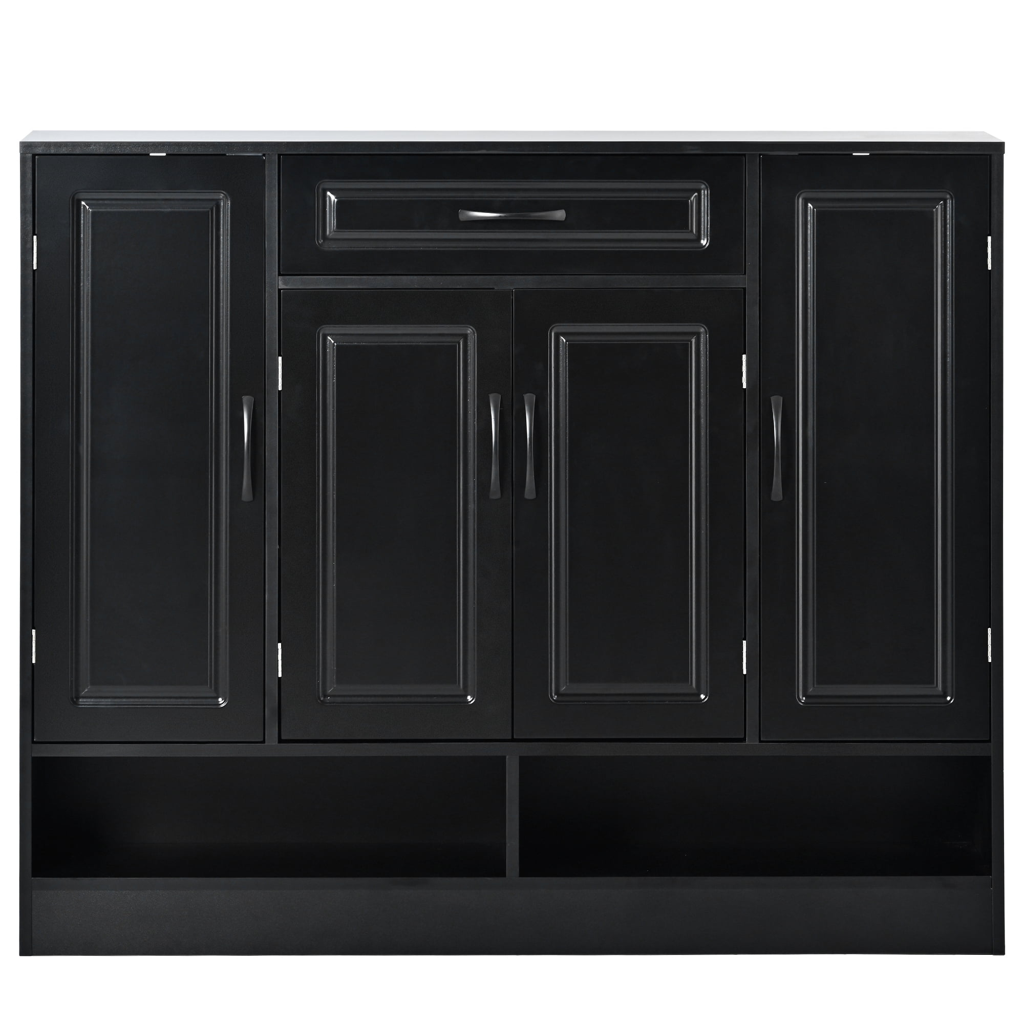 MAYEERTY Sleek and Modern Shoe Cabinet with Adjustable Shelves, Minimalist Shoe Storage Organizer with Sturdy Top Surface, Space-saving Design Side Board for Various Sizes of Items, Black