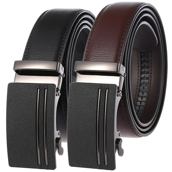 Dww-ceinture Homme Cuir Noir Rglable Cliquet Ceinture Boucle Automatique Pour Jeans Les Pantalons Costumes, Largeur 34mm, Taille Ajustable