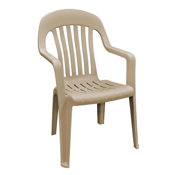 Adams  Resin Frame High-Back Chair, Biscuit