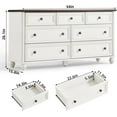thumbnail image 2 of LELELINKY 7 Drawer White Dresser for Bedroom, Modern Chest of Drawer Wood Storage Cabinet for Entryway Living Room, White, 2 of 8
