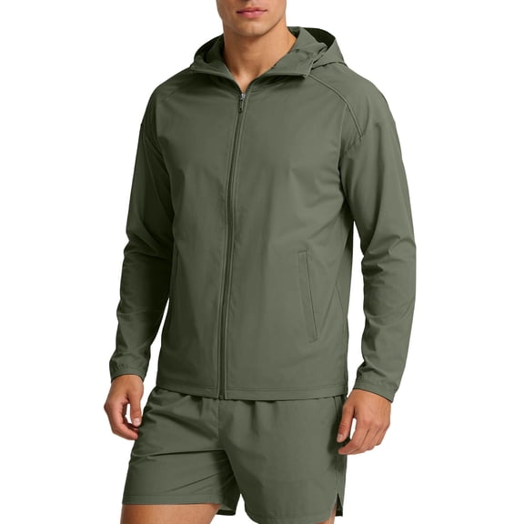 Mens Full Zip UPF 50 Sun Protection Hoodie Jacket Long Sleeve Lightweight Breathable UV Shirts with Pockets Big and Tall