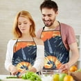 thumbnail image 5 of Colorful Tie Dye Pattern Apron-Garden Aprons for Women with Pockets-Cotton Linen Waterproof Kitchen Cooking Gardening Aprons Adjustable for Kitchen,Cooking,BBQ and Salon 33x27 Inch, 5 of 7