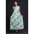thumbnail image 2 of Bimba Robe Maxi à Bretelles Spaghetti Sans Manches pour Femmes en Rayonne Imprimée d'Oiseaux, Coupe Évasée, Cami - Petit, 2 of 5