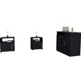 thumbnail image 2 of Black 3 Piece Bedroom Collection: 4 Dresser & 2 Nightstands. Seamless Assembly Via Interlocking Design. Pre-drilled Holes For Exact Installation. Detailed Directions. Quality Particle Board. Full, 2 of 5