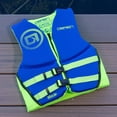 thumbnail image 2 of O'Brien Youth Traditional Neoprene CGA Life Jacket, Size 55 to 85 lb, Blue/Green, 2 of 6