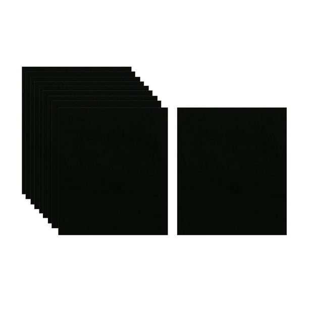 10 hojas de terciopelo impermeables, suaves y pegajosas, para manualidades, patchwork Negro