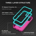 thumbnail image 3 of Petocase for iPhone 12 Case,iPhone 12 Pro Case,Compatible with MagSafe,Shockproof 3-Layer Protection Rugged Heavy Duty Cover Case for Apple iPhone 12/12 Pro 6.1",Rose Red/Turquoise, 3 of 5