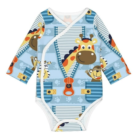 

Matuu Giraffe Come Out From Zipper for Baby Long-Sleeve Bodysuit Soft Cotton Comfortable and Breathable Perfect for Newborns and Infants