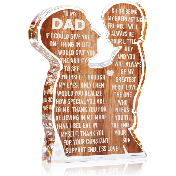 Dad Gifts from Son Christmas Gifts for Dad, Gifts for Dad Presents for Dad Fathers Day Presents Birthday Gift Fathers Birthday Gift, Acrylic Plaque Desk Decor Sign, New Dad Present from Boy
