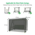thumbnail image 6 of COSYUMI Outdoor Swing Covers for 3 Seater, Patio Swing Cover for Outdoor Patio Swing, Waterproof Hammock & UV Resistant Swing Canopy Cover, Garden Swing Chair Cover Furniture Protector, 87x49x67Inch, 6 of 11
