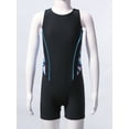 thumbnail image 5 of Zaldita Girls Boyleg Swimsuit Sleeveless Open Back Bathing Suit Quick Drying Wetsuit Summer Sunsuit Blue Camouflage&Black 14, 5 of 7