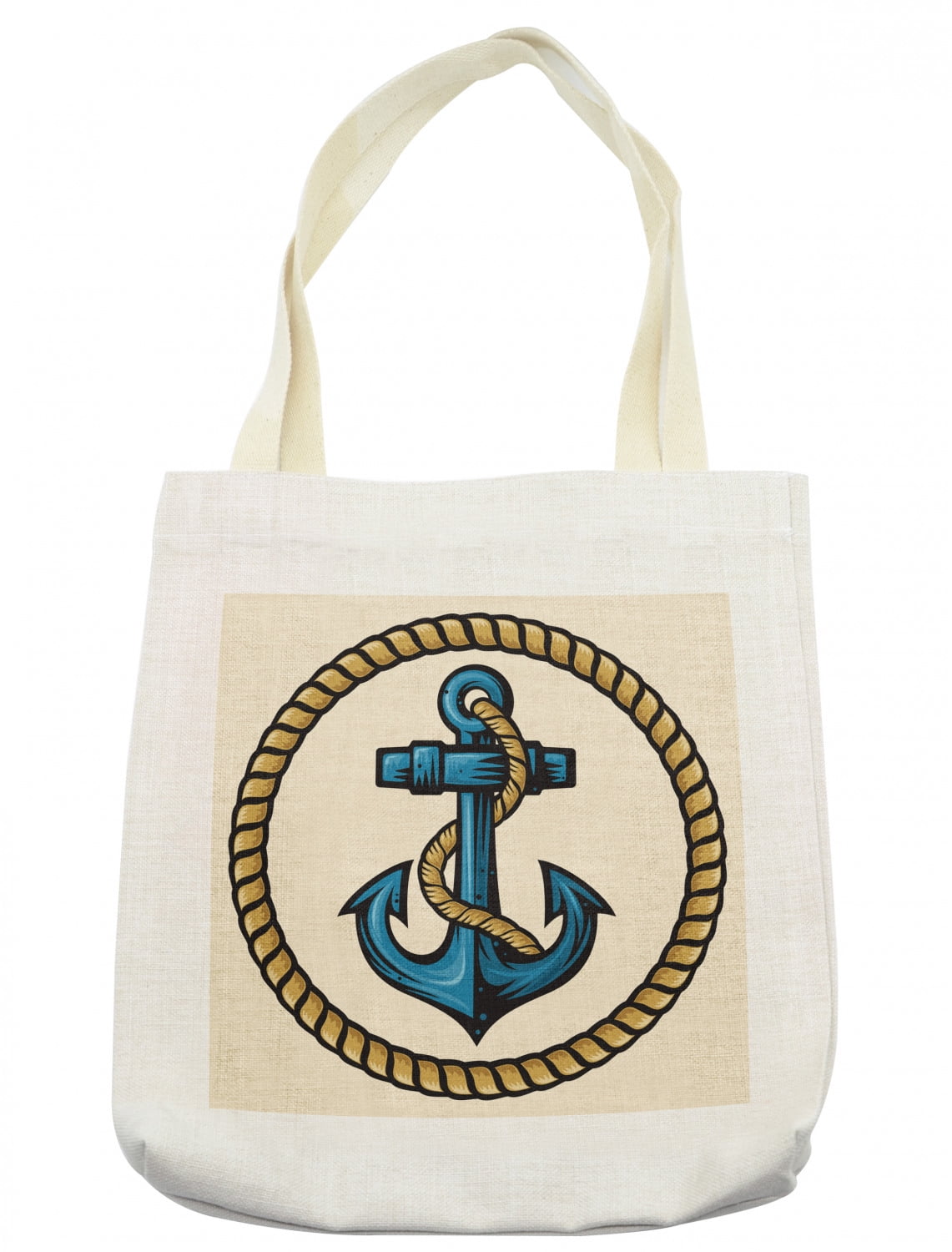 Anchor Tote Bag, Sailor Design Circular Rope and Marine Motif Antique ...