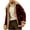 Rouge, variante sur Hfyihgf Manteau Bomber pour Hommes en Cuir Suédé Doublé en Molleton Sherpa à Fermeture Éclair Complète, Chaud, d'Hiver, Grande Taille, Col à Revers en Fausse Fourrure, avec Poches (Rouge TG), Brun, P