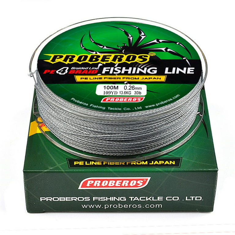 100M Round and Smooth Super Strong PE Braided Fishing Line 8LB, Great Line,  Super Strong, 100% Brand New, Green Gray 