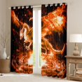 thumbnail image 2 of Homewish Cartoon Animal Dragon Blackout Curtains Set of 2 (52x84 Each),Western Fantasy Window Curtains,Orange Black Curtains and Drapes For Boys Kids,Super Cozy Room Decor, 2 of 6