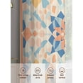 thumbnail image 3 of Colorful Geometric Sheer Curtains for Living Room Bedroom Vintage Country Abstract Plaid Sheer Curtains 84 Inch Long 2 Panels Set Light Filtering Curtain Window Treatments Drapes for Dining Room, 3 of 6