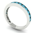 thumbnail image 2 of 0.39 ctw Wedding Band for Women - 18K White Gold Simulated Turquoise Stackable Eternity Ring, 2 of 6