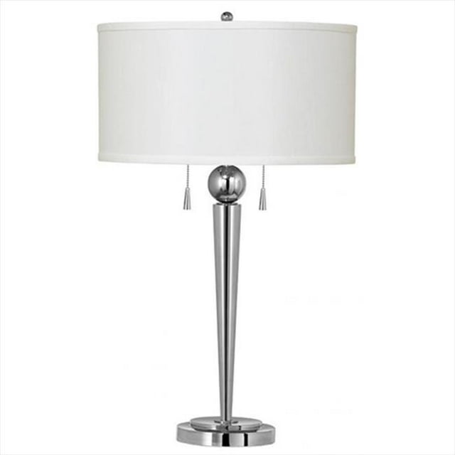 Cal Lighting BO-2007TB 60 W X 2 Messina Metal Table Lamp, Chrome Finish