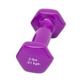 thumbnail image 2 of Fabrication Enterprises Vinyl-coated Iron Dumbbell, Violet, 2 lb, 2 of 3