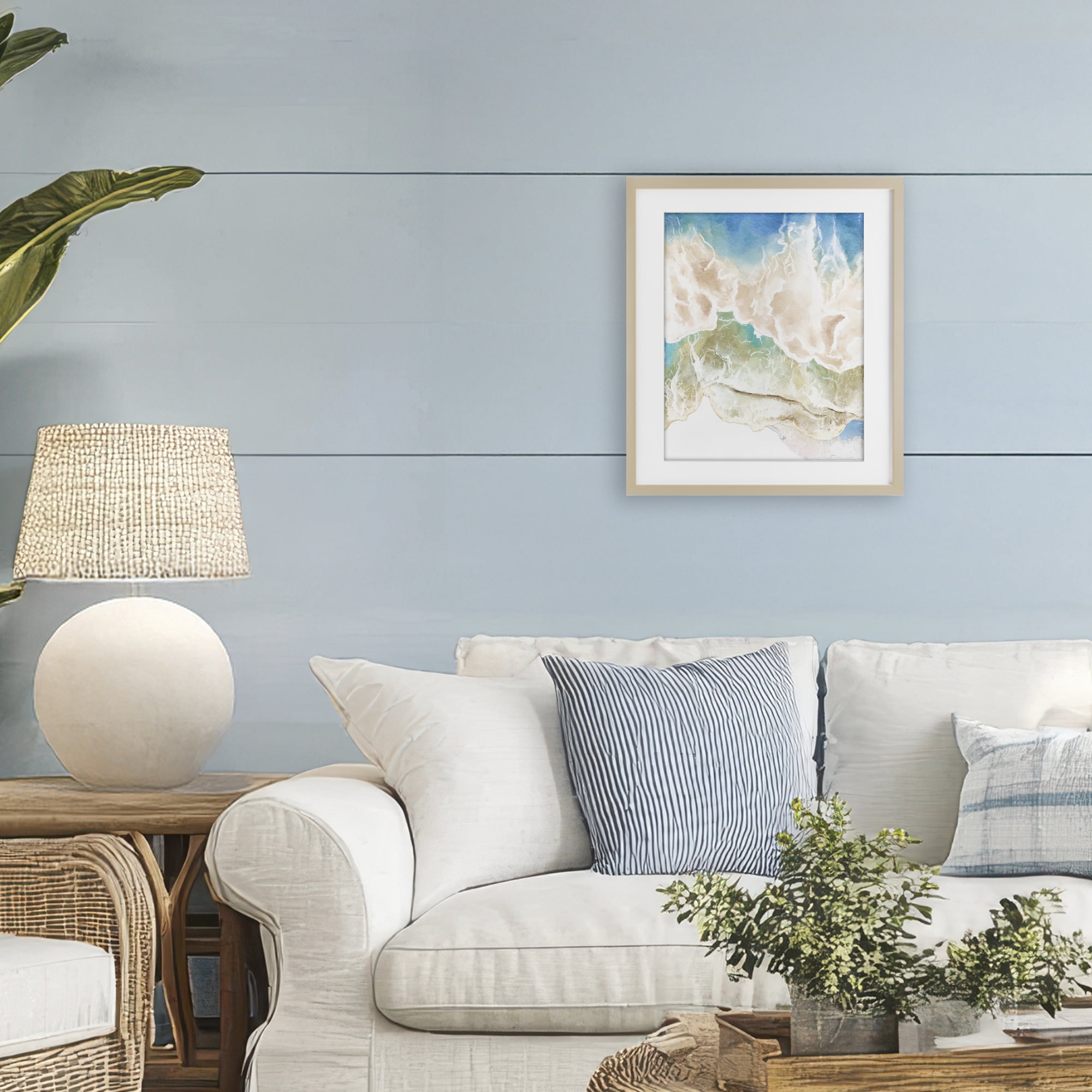 Stupell Industries Washed Away Tide Abstract Birch Framed Print Under Glass, design by Jesse Keith