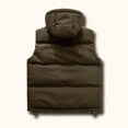 thumbnail image 5 of Stamzod Winter Vest for Men Solid Color Sleeveless Parkas Jacket with Hood Outdoor Athletic Mens Vests Outerwear Coffee XXXL, 5 of 6