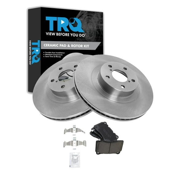 TRQ Front Brake Pad & Rotor Kit Brake Pads Brake Rotor Ceramic Fits Select 2019 Toyota 86