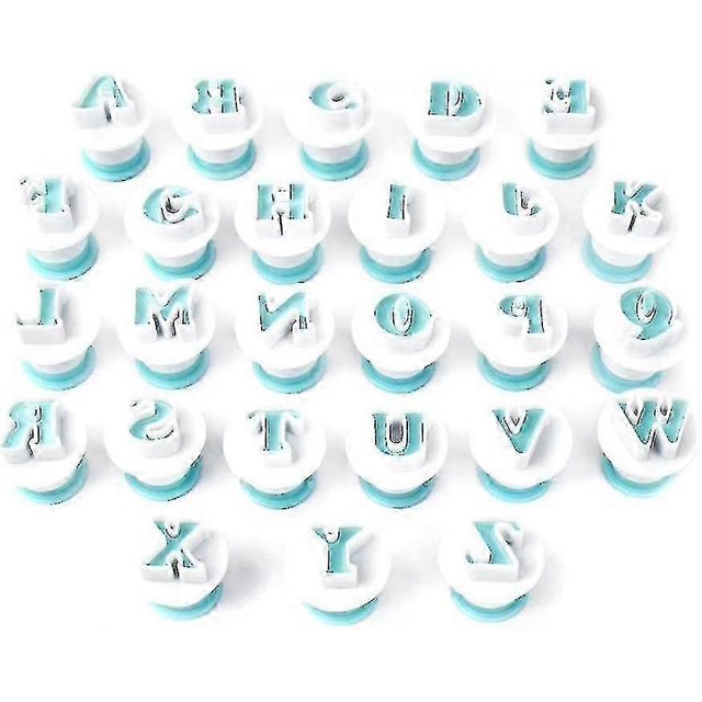 Letter Cutter For Fondant Cutters - Letter Fondant Cutter Baking Supplies - Alphabet Cake Decoration Baking Supplies Set Ejector Stamp Biscuit Marzipa