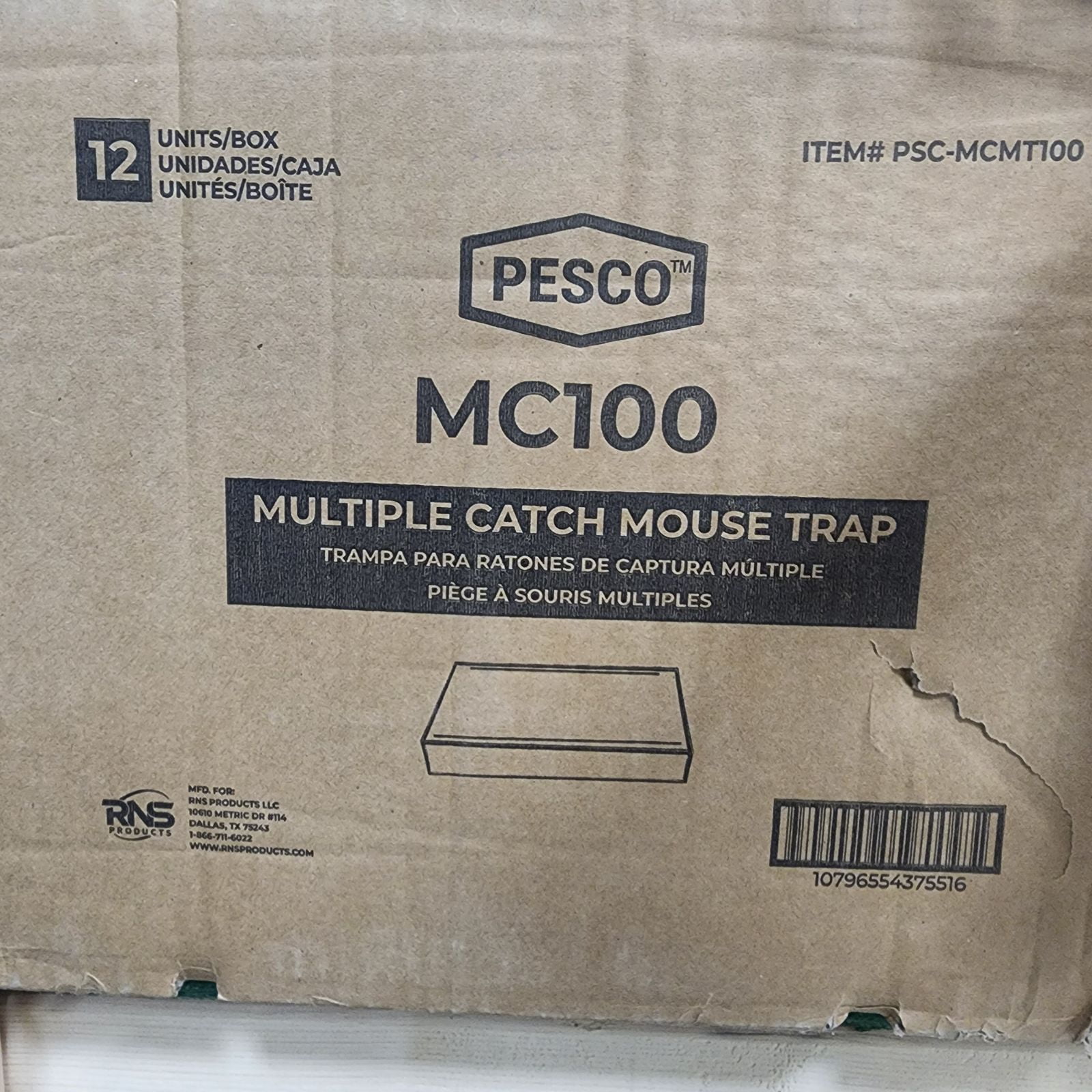 12 Pack MC100 PESCO™ Multiple Catch Mouse Trap - Solid Lid