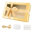 thumbnail image 1 of PACKQUEEN Large Gold Mothers Day Gift Box with Window 135x9x41 Inches Clear Gift Box for Present Contains Ribbon Card Bridesmaid Proposal Box with Magnetic Lid Glossy Gold, 1 of 1