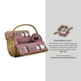 thumbnail image 5 of Picnic Time Barrel Wicker Picnic Basket for 2, Red & White Gingham Pattern, 5 of 5
