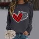 thumbnail image 2 of Gibobby Temperamento Pullover Top Sudadera con gráfico de San Valentín para mujer, de cuello redondo informal, camisa holgada, Tops ligeros (Gris, S), 2 of 4