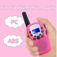 thumbnail image 4 of Walkie Talkie para niños, walkie talkie de largo alcance, juguetes de regalo para niños de 4 a 12 años, para acampar, aventuras de espionaje al aire libre (1 par, rosa), 4 of 5