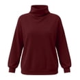 thumbnail image 6 of Ahdbta Women's Oversized Sweatshirts Mock Turtleneck Sweatshirt Casual Loose Drop Shoulder Long Sleeve Pullover Tops, 6 of 6