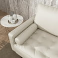 thumbnail image 2 of White Loveseat Sofa for Living Room - Modern Faux Leather Loveseat, Small Space Seating, 2 of 4
