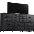 thumbnail image 6 of EnHomee Wide Dresser with 16 Drawers TV Stand with Power Outlet Black Dresser for Bedroom Fabric Dresser TV Stands for Living Room/Bedroom,51.1"W*11.8"D*34.8"H, 6 of 9