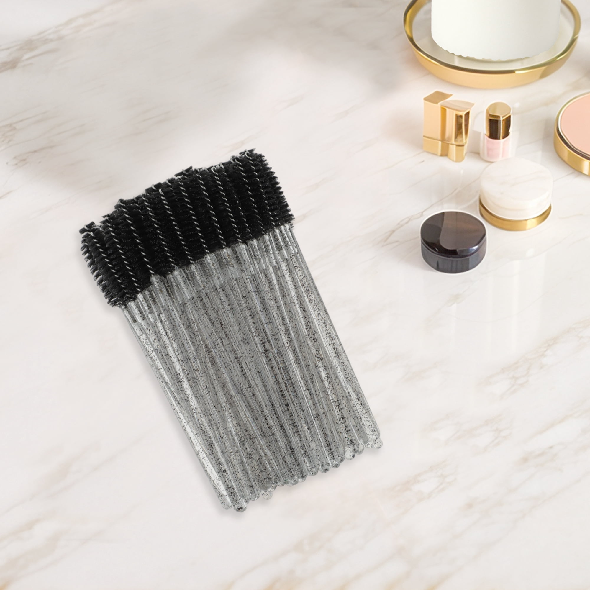 Unique Bargains 100 Pcs Durable Portable Eyelash Brush for Vacation Black