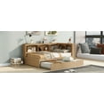 thumbnail image 5 of CoSoTower Twin Size Daybed with Trundle, Storage Cabinets and USB Ports, Wood Color, 5 of 9