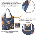 thumbnail image 4 of 5 Pack Foldable Shopping Bag,Bat Pumpkin Halloween Pattern Reusable Grocery Bags with Pockets,Large Reusable Tote Bags with Handles Waterproof & Lightweight, 4 of 6