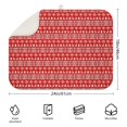 thumbnail image 2 of Red Christmas Folk Pattern Dish Drying Mat for Kitchen 1 Pack, Ultra Absorbent Microfiber Dishes Drainer Mats,18x24in(46x61cm), 2 of 4