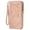 Pink, variant on Wallet for Women Clutch Double Zip Around Credit Card Holder Leather Women's Wallet Large Capacity