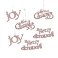 thumbnail image 1 of 6 Pcs Christmas Word Sign Glitter Hanging Ornaments, Compatible With Window Tree Wall Home Decor, 1 of 5